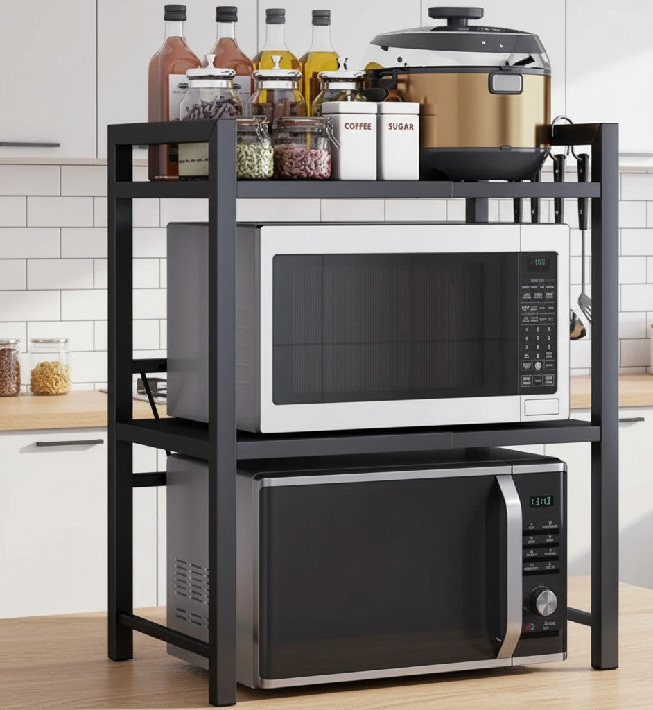 Double Layer Adjustable Microwave Stand