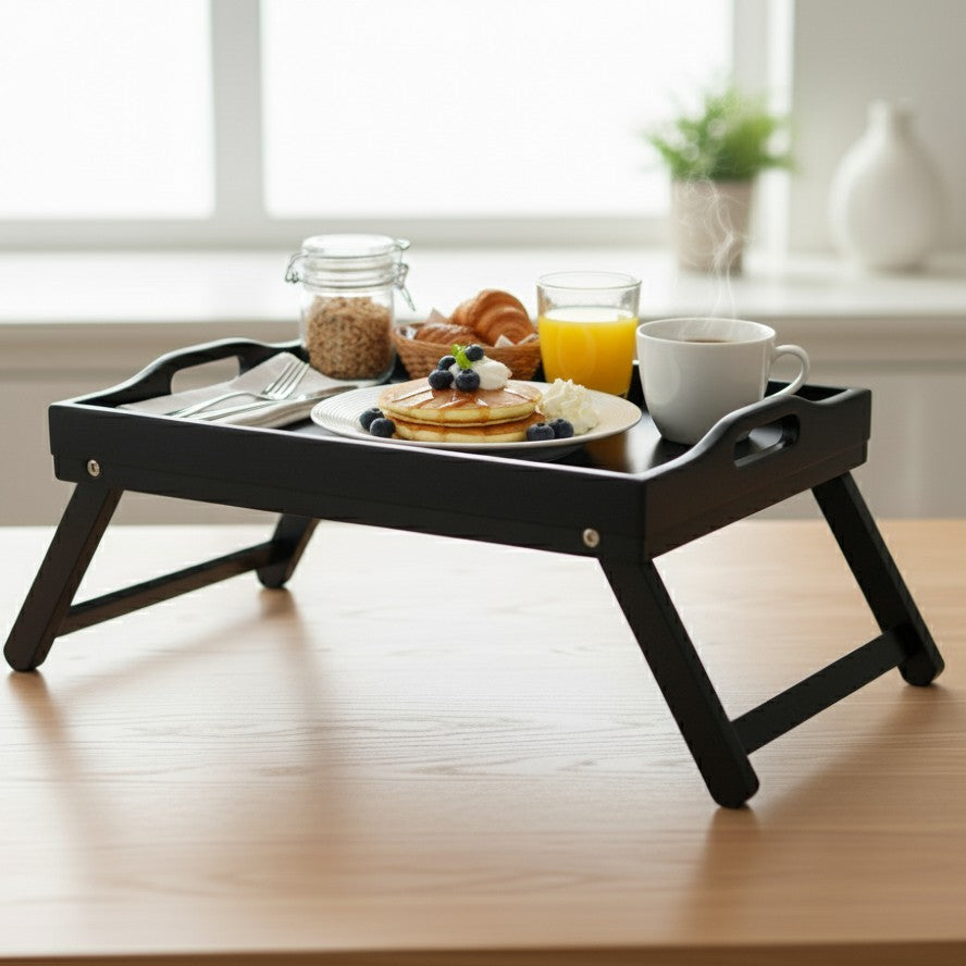 Breakfast In Bed Foldable Bamboo Tray