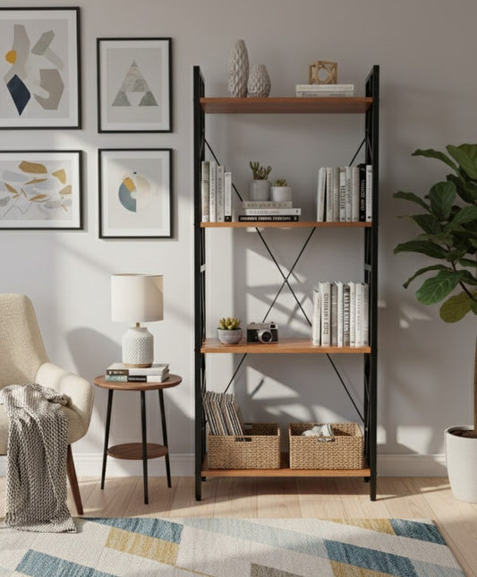Multipurpose kitchen cabinet and shoe rack made of wood and metal, size 60 × 30 × 140 cm