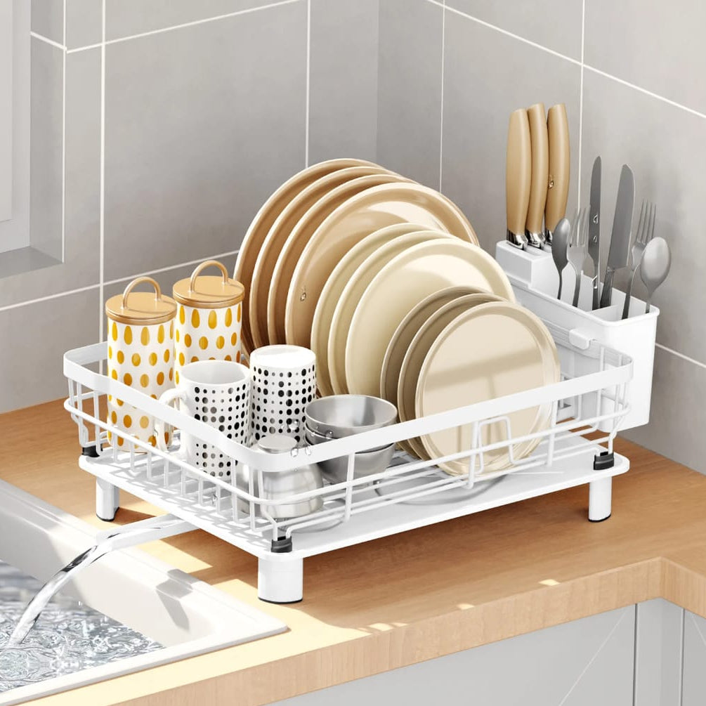 Countertop Dish Drying Rack with Drainage Spout