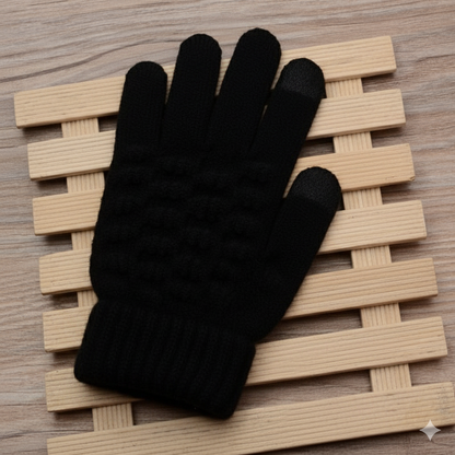 Warm wool Knitted Kid's Touchscreen Gloves