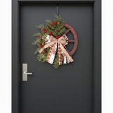 Christmas Rustic Wagon Wheel Wreath
