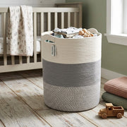 Woven cotton rope basket measuring 35x46cm for stylish home storage and organization.