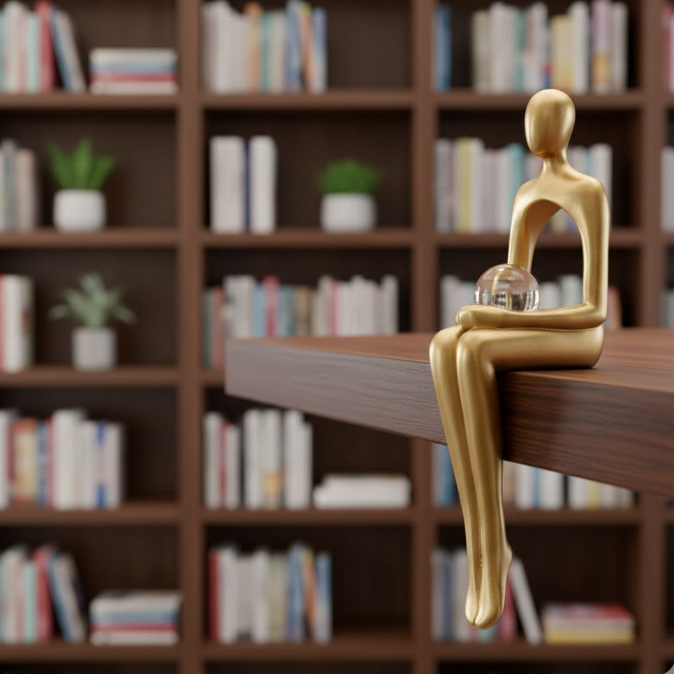 Resin abstract thinker statue for home or office décor, made of durable high-quality resin.
