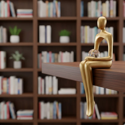Resin abstract thinker statue for home or office décor, made of durable high-quality resin.