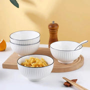 Set of six 6-inch Japanese-style bowls for serving meals and side dishes