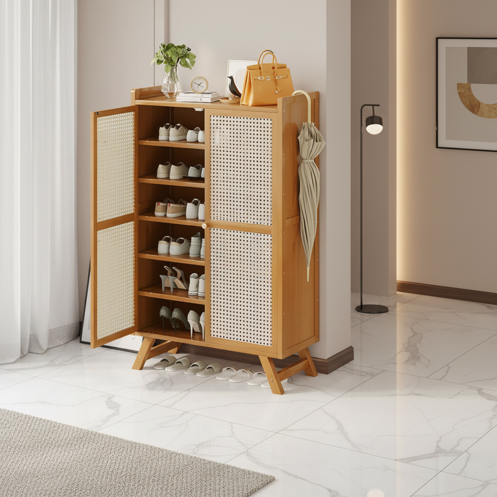 Rattan Shoe Cabinet