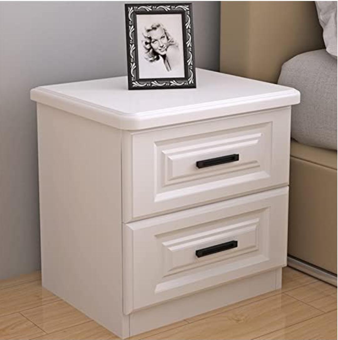 Double Drawer Wooden Nightstand Storage Cabinet-BS01