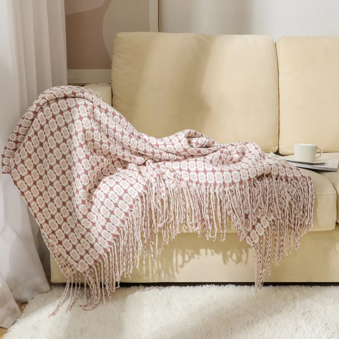 Printed Knitted Throw Blanket