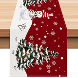 Christmas Snowman Table Runner Linen