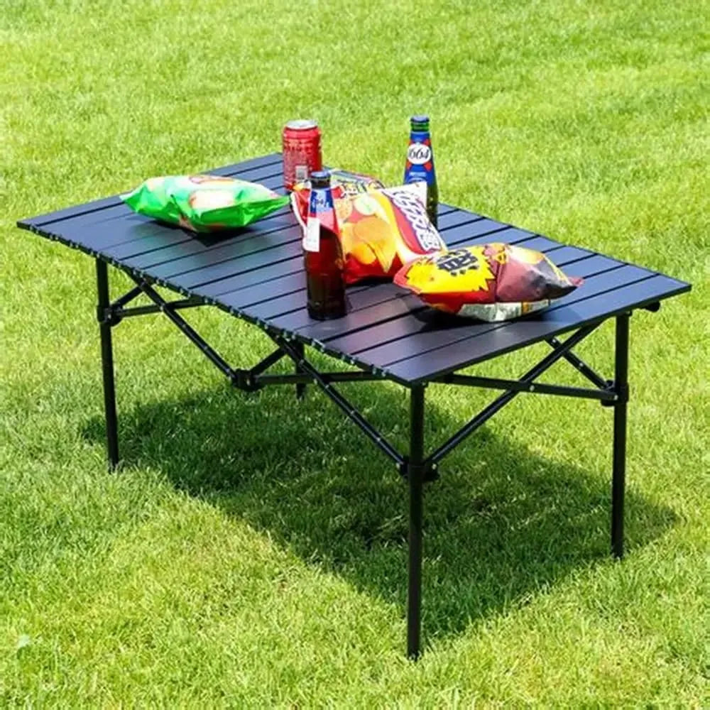 6 person foldable picnic camping table portable outdoor dining table for camping family picnics BBQs garden gatherings and outdoor events size 95x57x50cm.