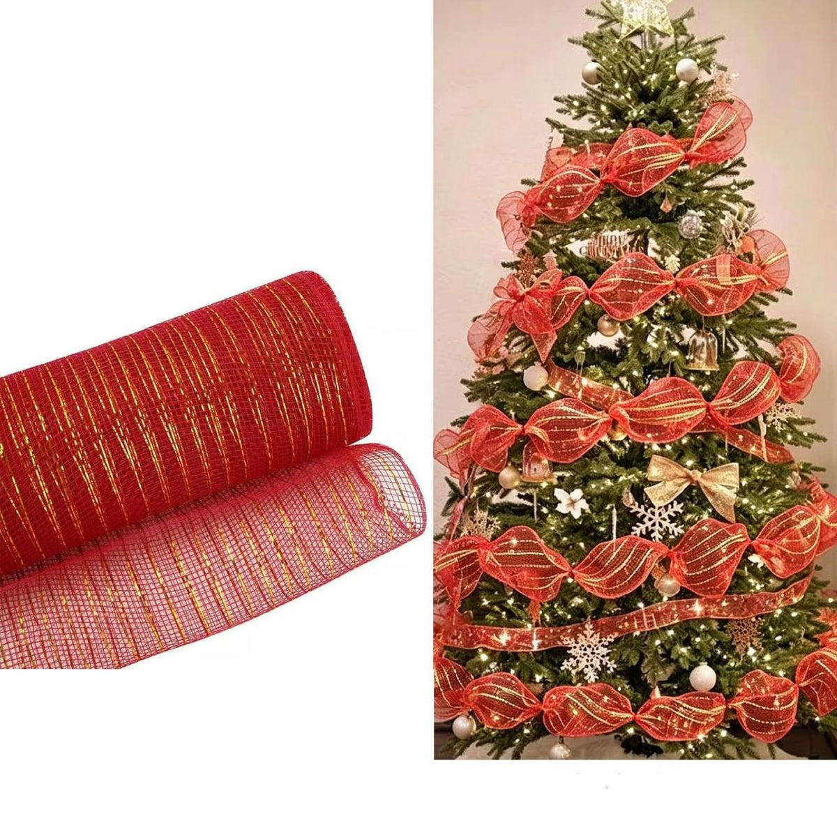 Christmas Decorative Mesh Ribbon