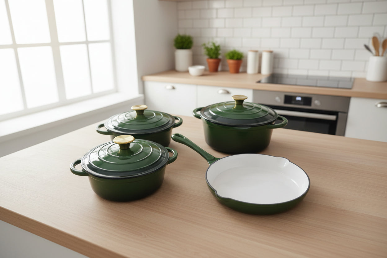 7-Piece Enamel Cast Iron Cookware Set
