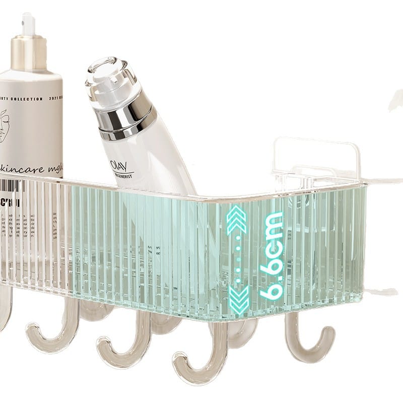 Acrylic Storage Shelf with Clear Hooks