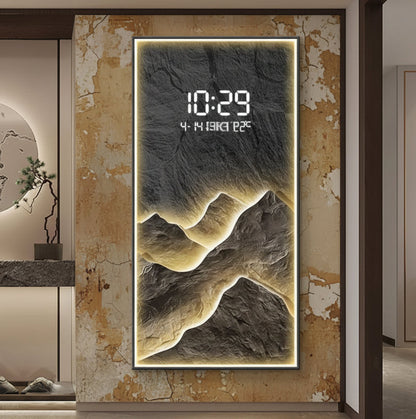 LED Layered Mountain Wall Clock