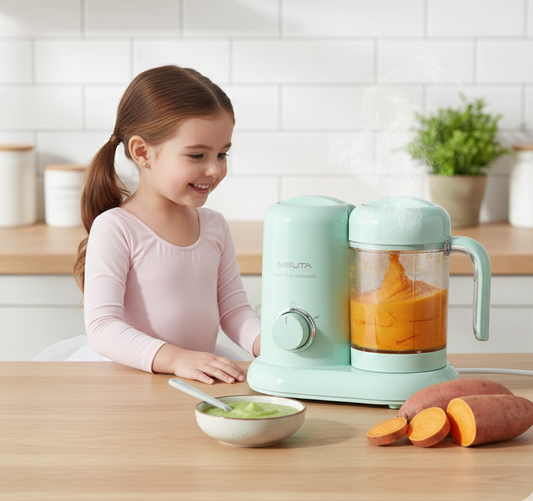 4-in-1 baby food processor for steaming and blending homemade baby food