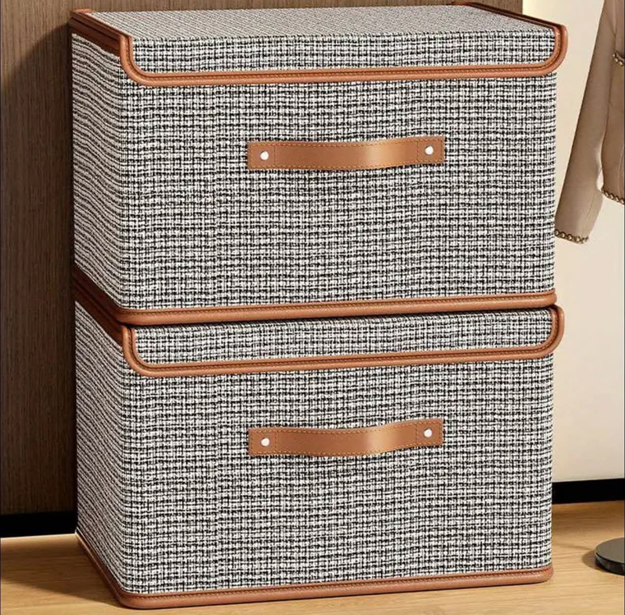 Foldable Fabric Storage Box With Flip Lid