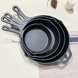 4pc Cast Iron Frying Cooking Pan
