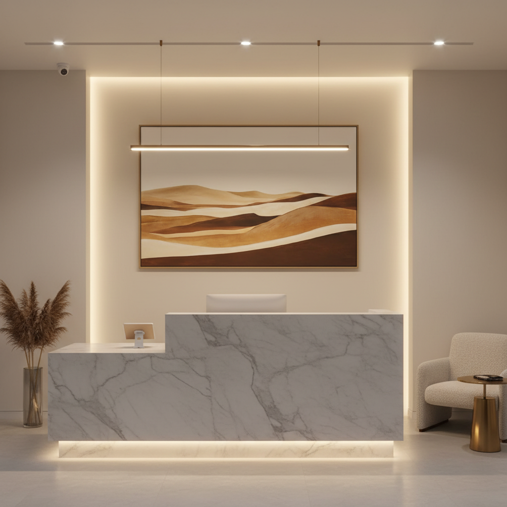 Framed Hilly Lines Printed Oil Painting Wall Art – 120 × 80 cm