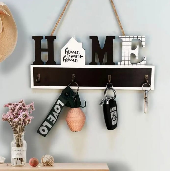 Wooden Wall Key and Bag Hanger