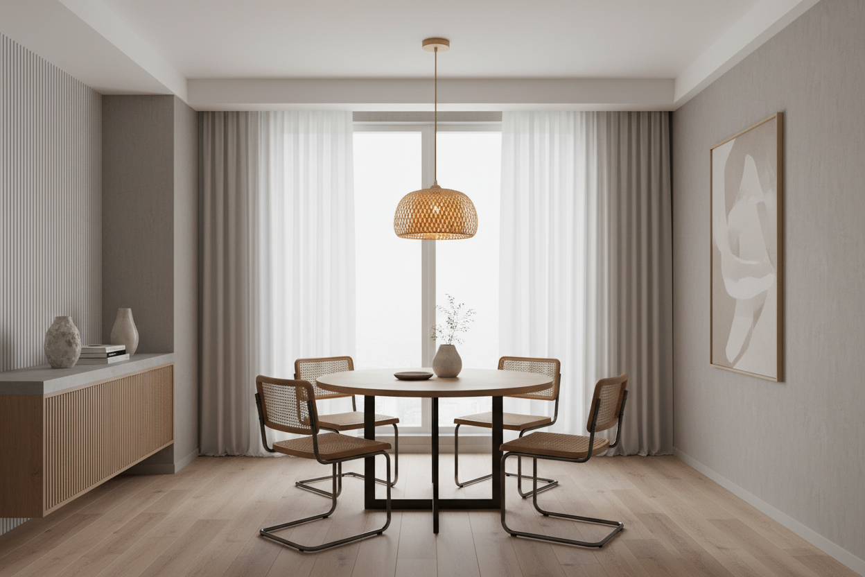 Bamboo Dome Pendant Lamp – Compact Natural Wood Style, E27 Holder-PL WD25-06-01