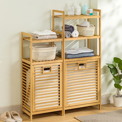 Bamboo Laundry Basket Organizer