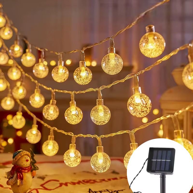 Solar Powered Outdoor Ball String Christmas Lights 12M, 100 Balls