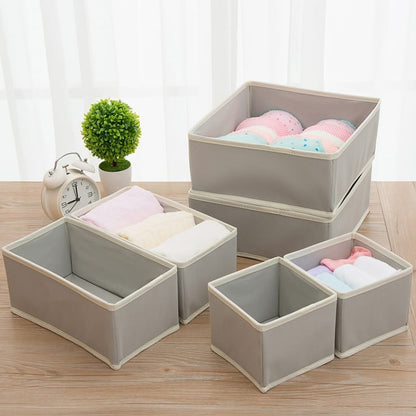 6pcs Foldable Underwear Storage Box Set