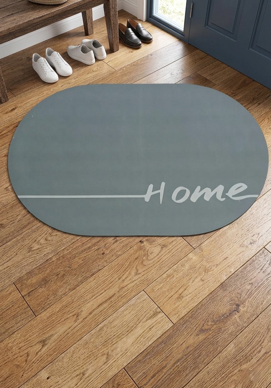 Absorbent Oval Rubber Bathroom Mat