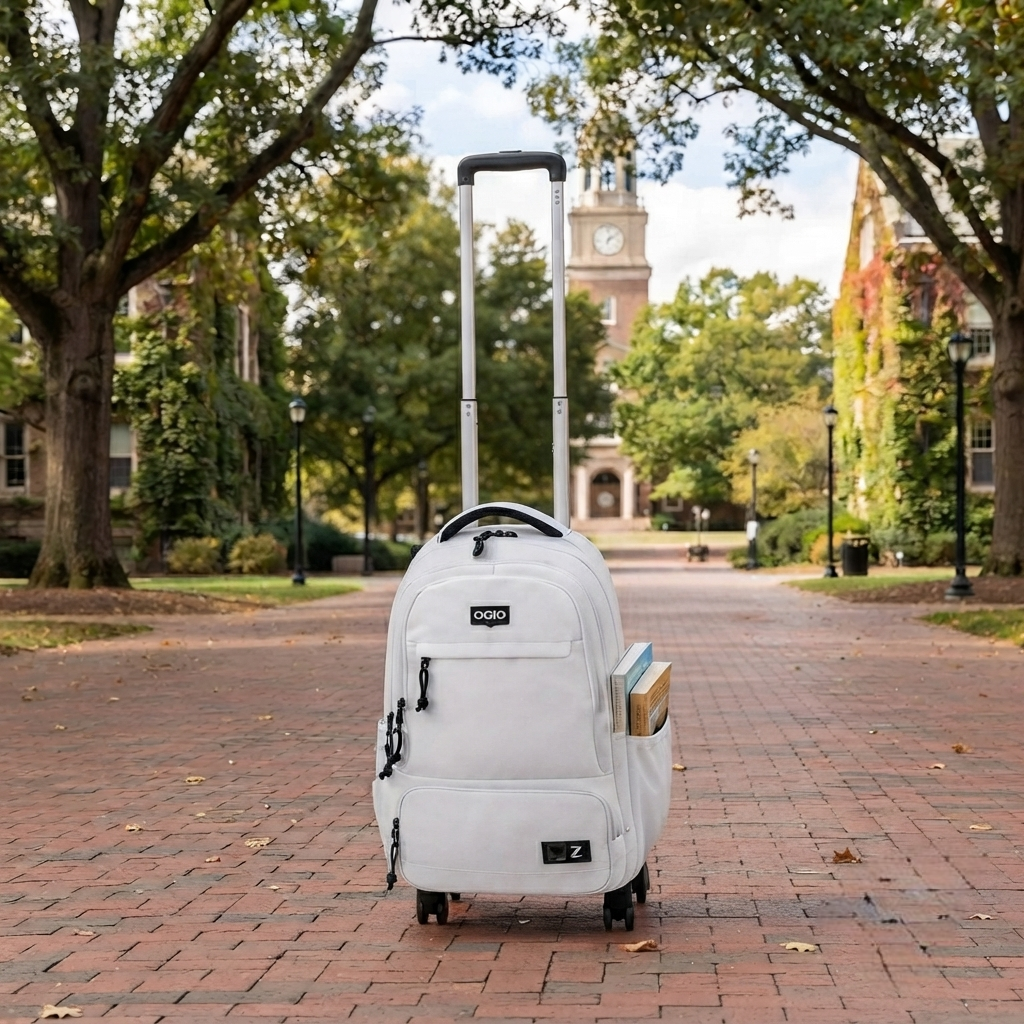 Rolling trolley school bag with wheeled backpack design, waterproof construction and 43 × 23 × 34cm size