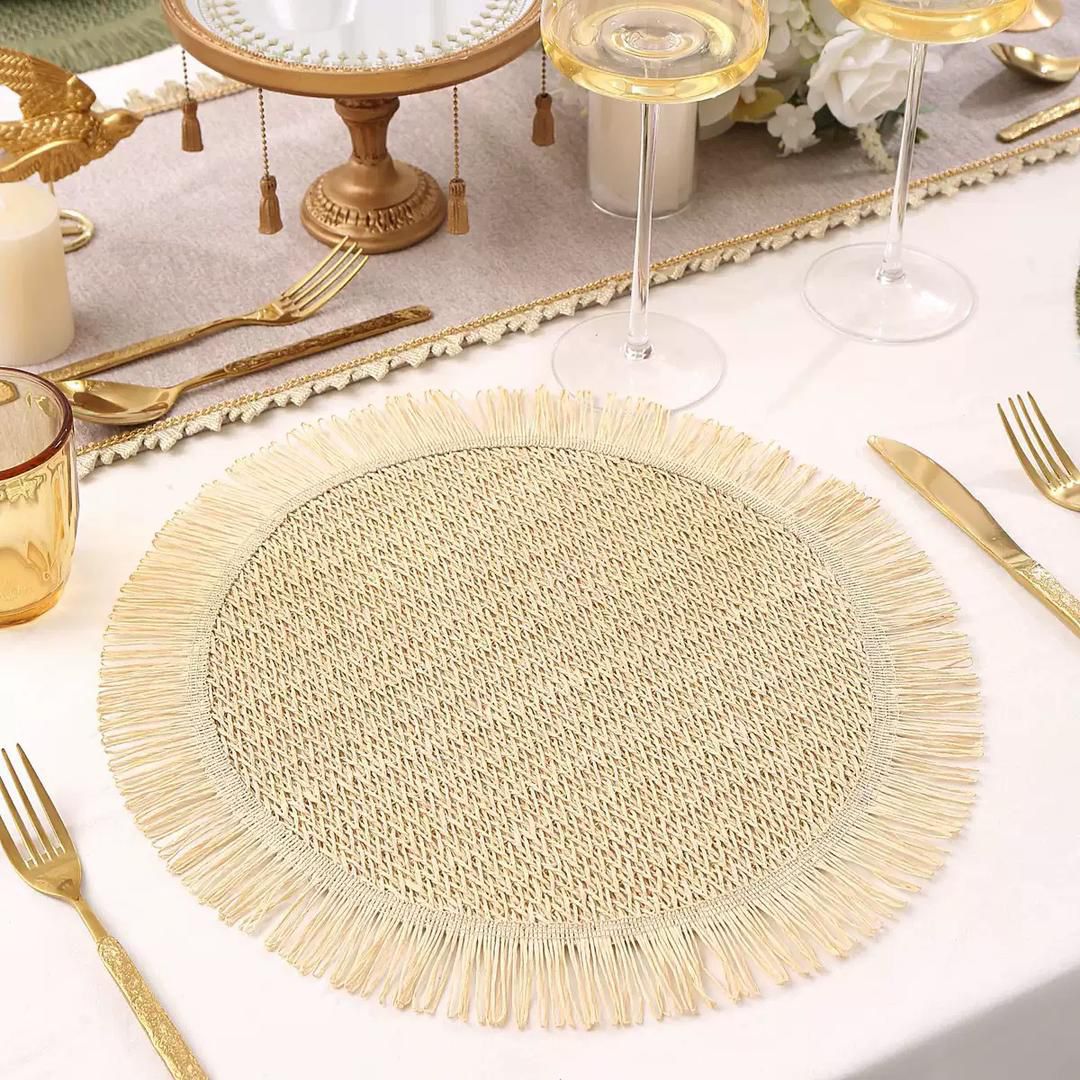 6 Piece Nordic Tassel Woven Table Mat Set