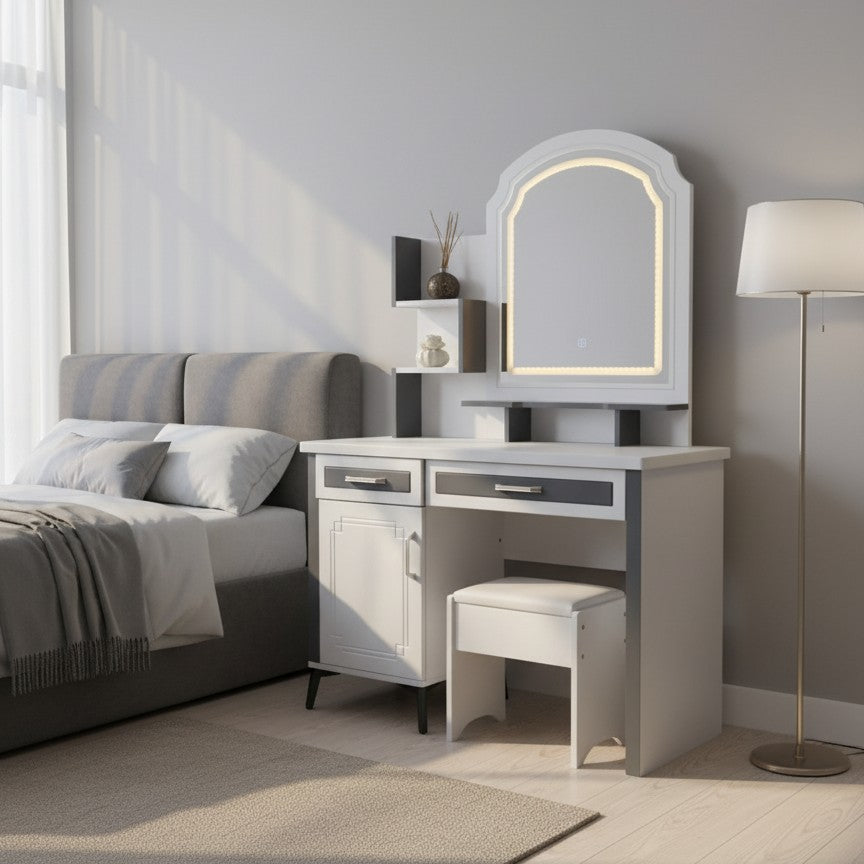 Executive big dressing table with sliding mirror