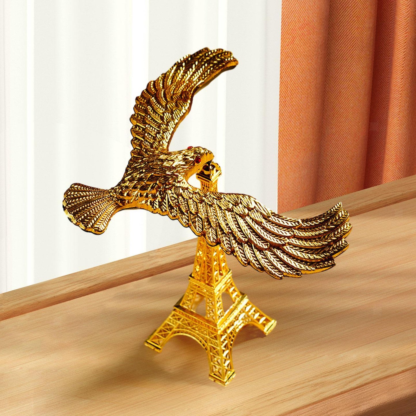 Balancing Bird Eagle Tower Golden Decorative Ornament