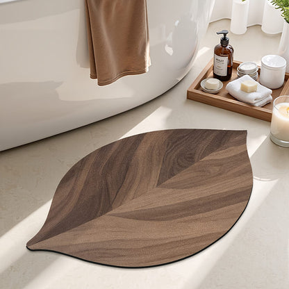 Non-slip Wood Effect Leaf Doormat