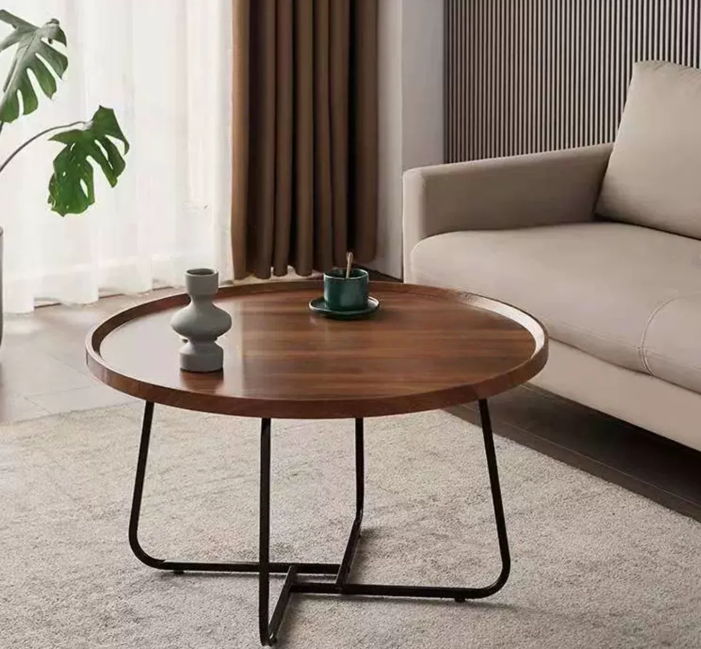 Wooden Nesting Coffee Table Set 2 Pieces
