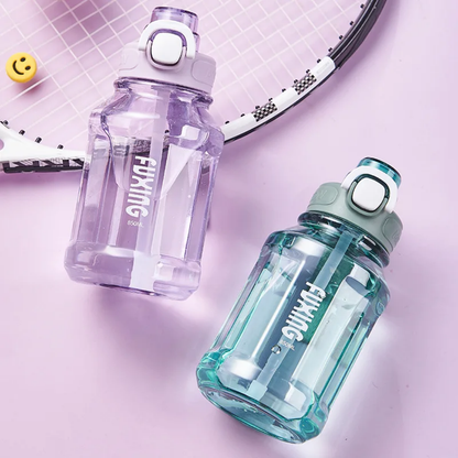 Cute Sports Water Bottle With Straw