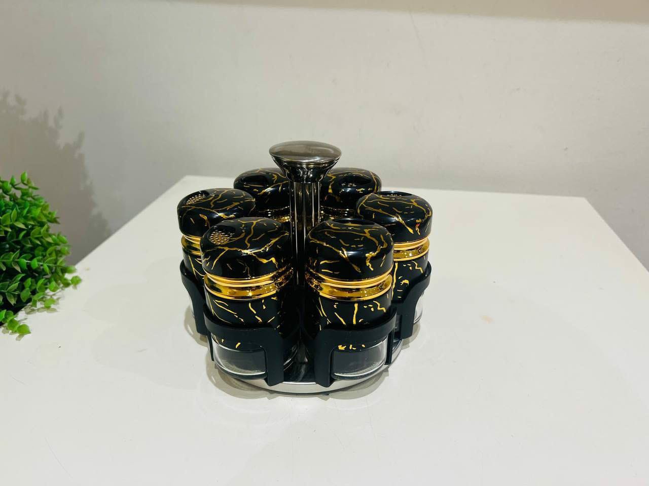 7Pcs Marble Spice Jars Set