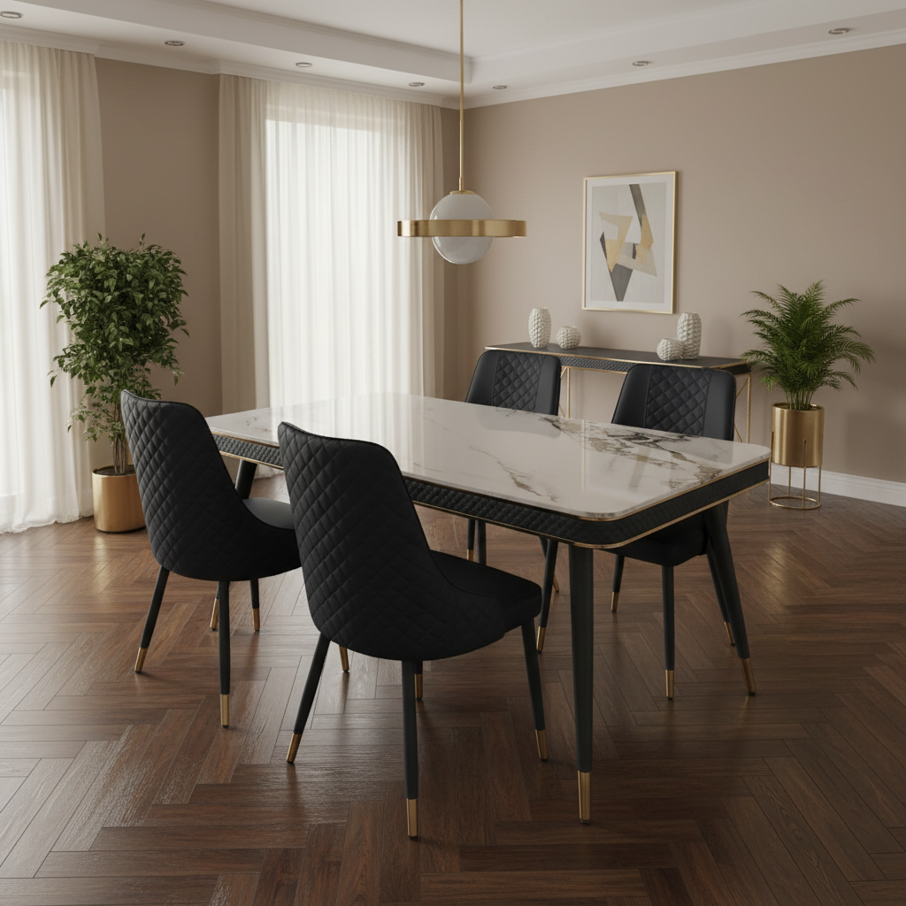 4 Seater Marble Dining Set