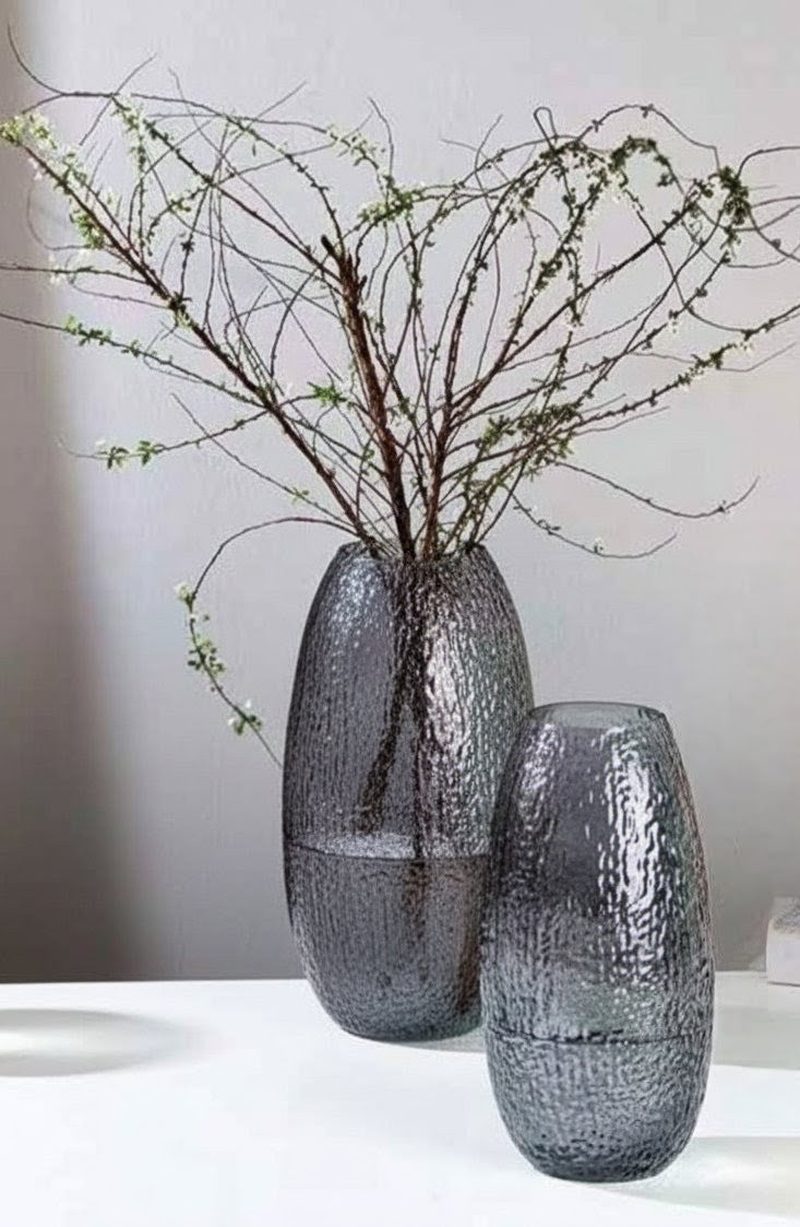 Oval Glass Flower Vase