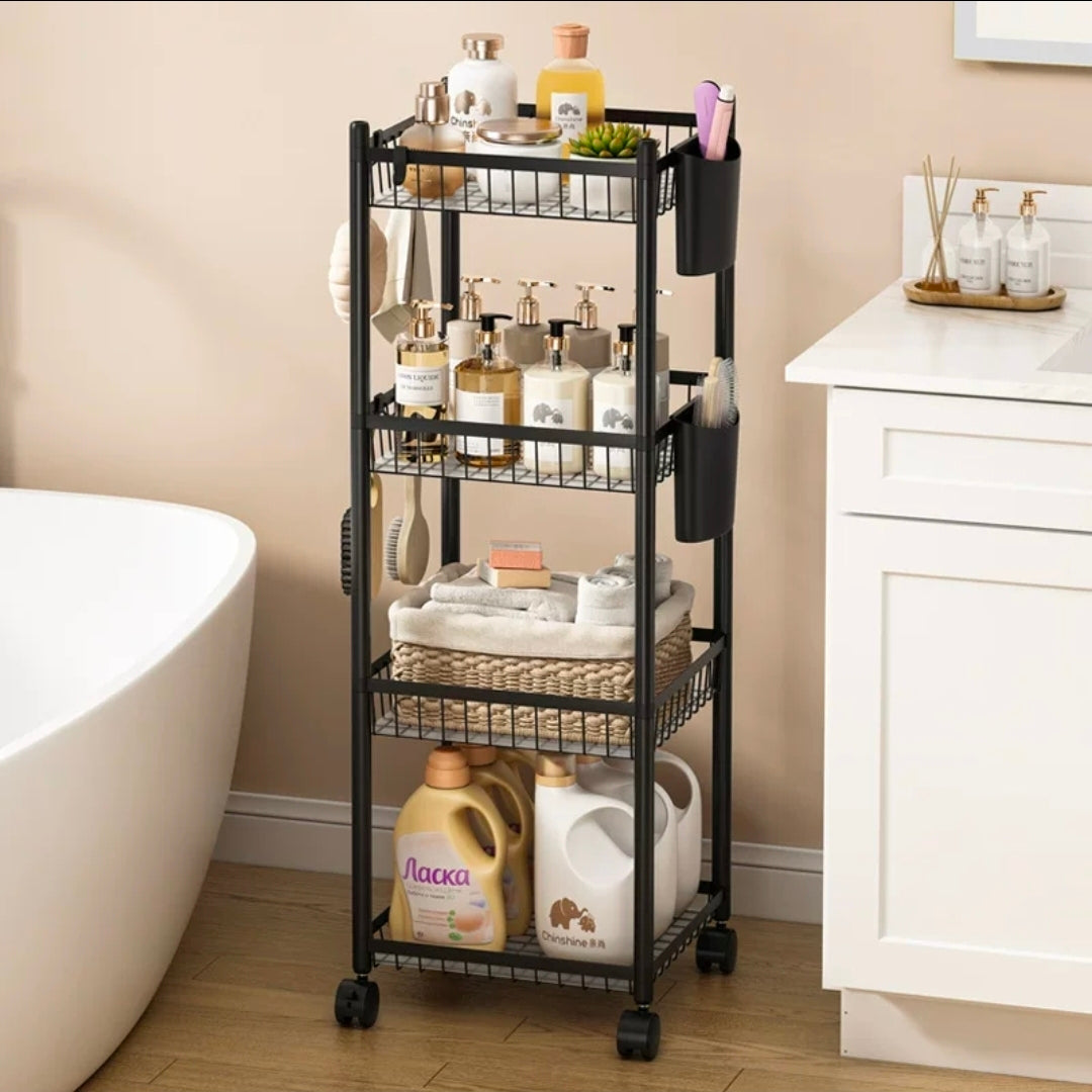 4 Tier Multifunctional Storage Rack with Wheels