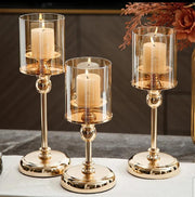 Nordic candle holder set with large, medium, and small sizes, minimalist home décor for candles. 🕯️✨
