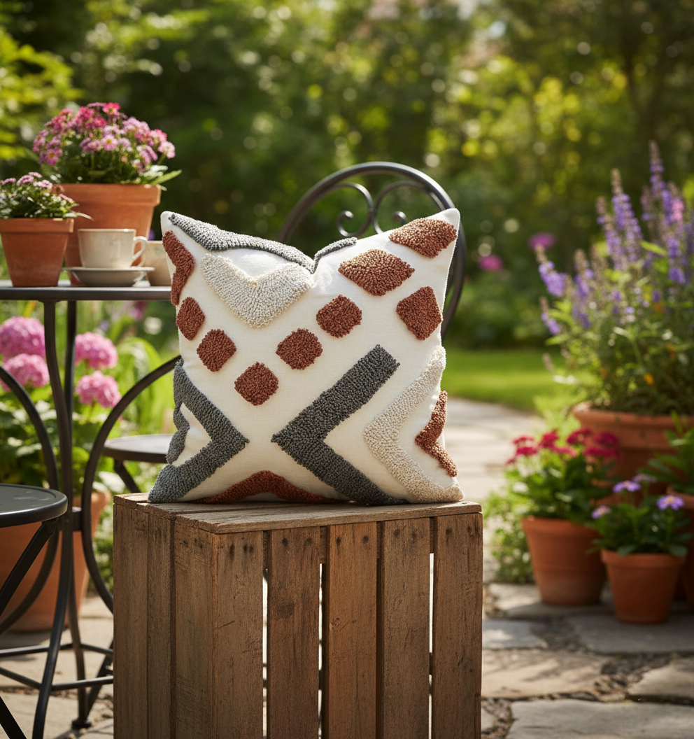 6Pcs Boho Vintage Tufted Throw Pillow Covers With Tassels