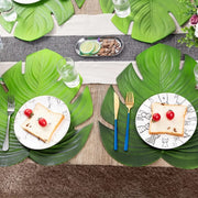 Leafy green EVA table mats set of 4 with turtle back leaf design, 46 × 39cm