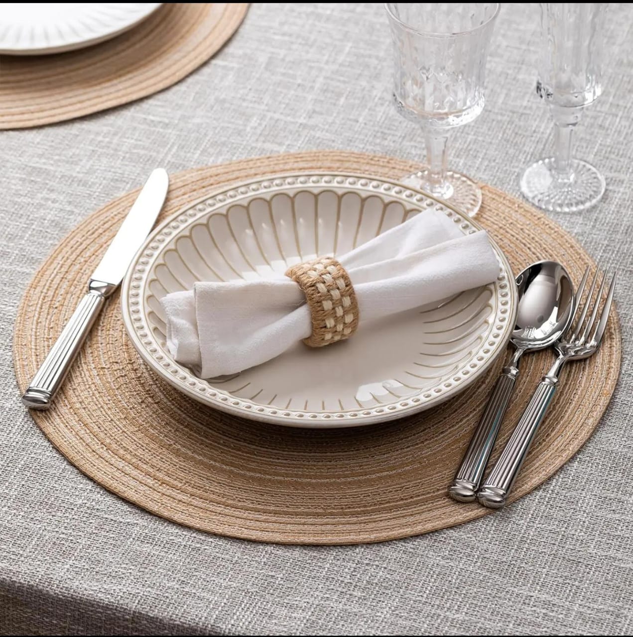6Pc Nordic Woven Table Mat Set