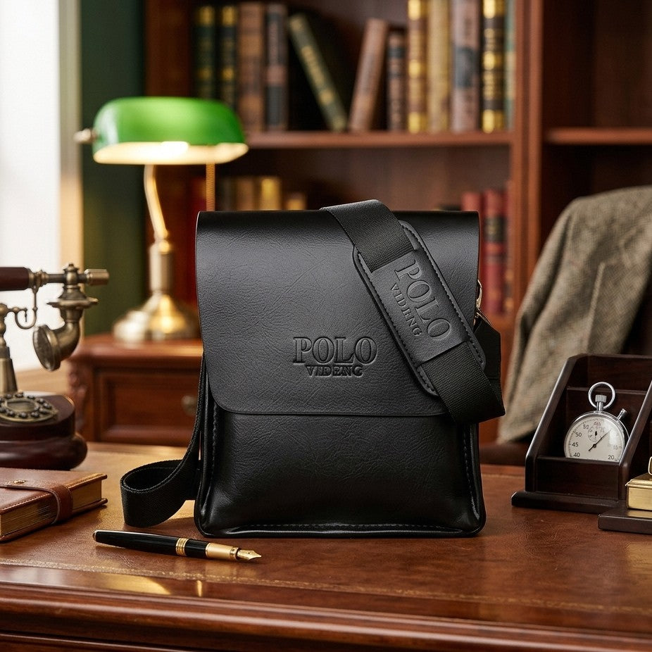 Polo crossbody messenger shoulder bag designed for business casual and everyday use. 