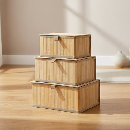 3 in 1 Wicker Storage Basket Set with Covers