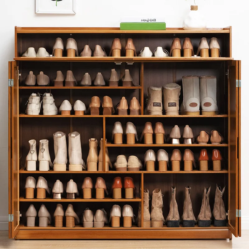 7 Layer Bamboo Shoe Cabinet with Top Shelf