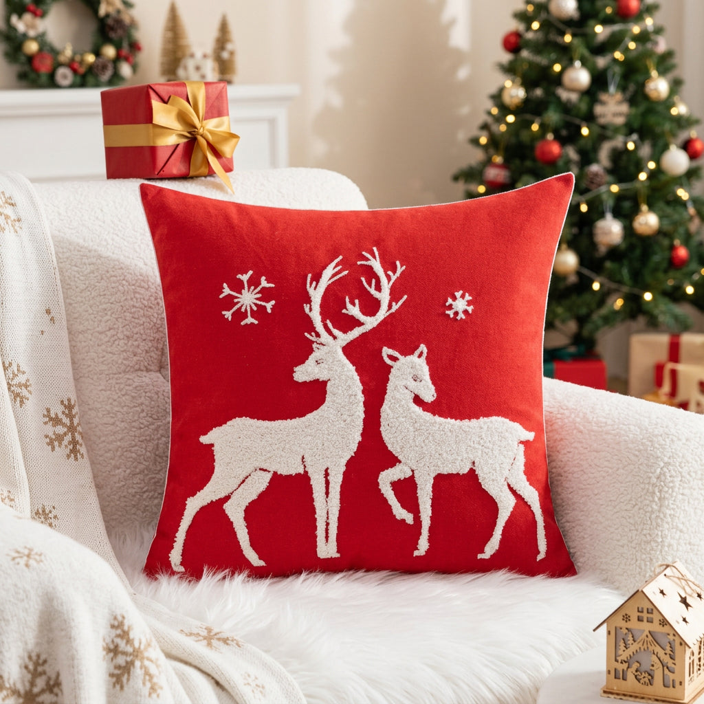 45 × 45cm Embroidered Christmas Cushion Cover for Festive Sofa, Bed and Home Decorations available in Nairobi, Kenya