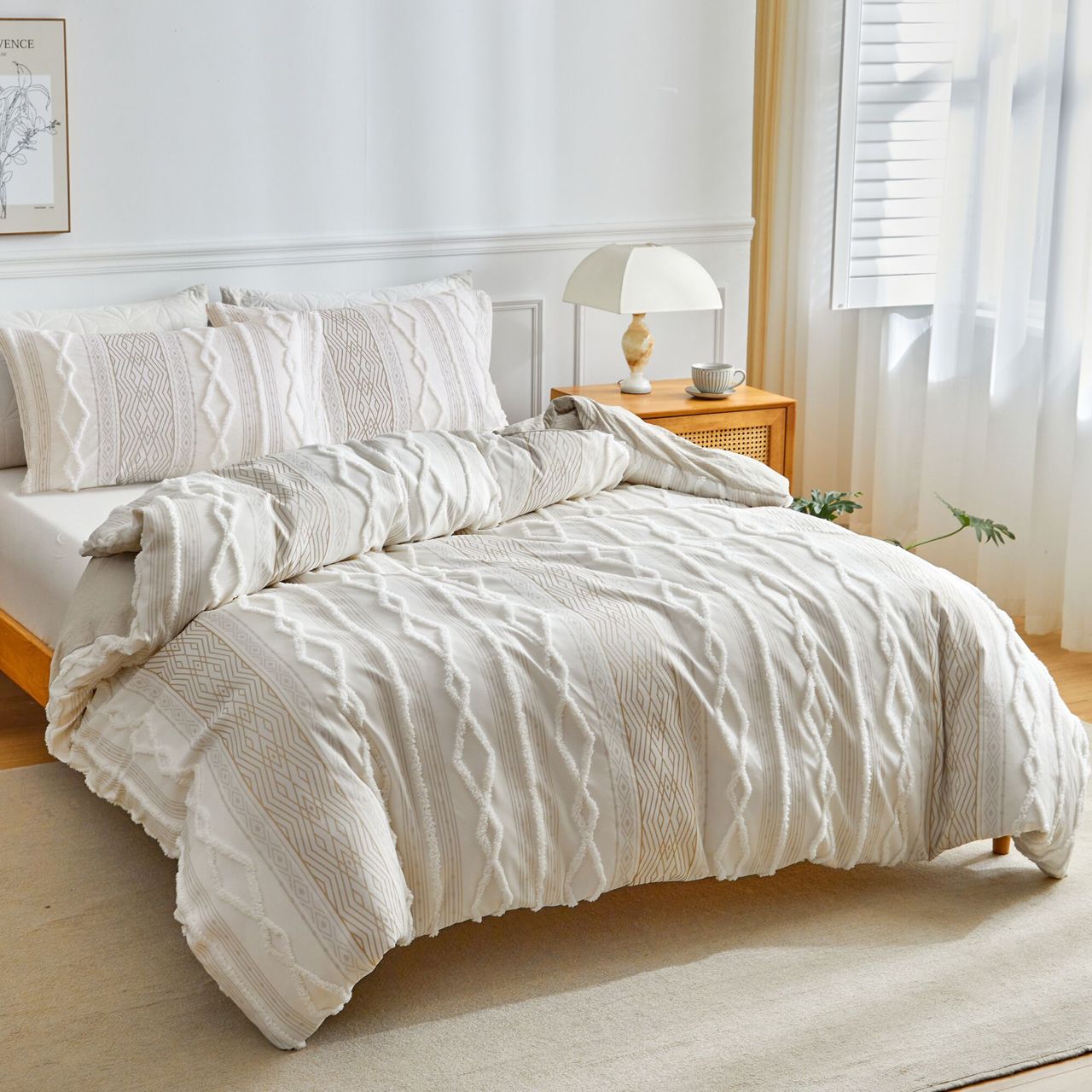 Extra Big Textured Duvet Cover Set