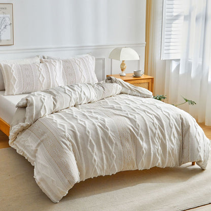 Extra Big Textured Duvet Cover Set